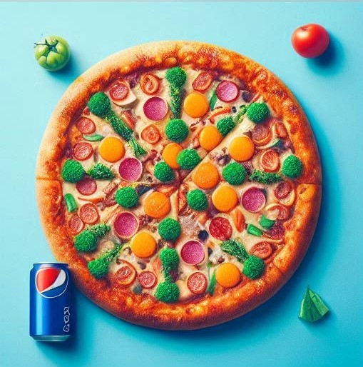 Pizza com coca-cola